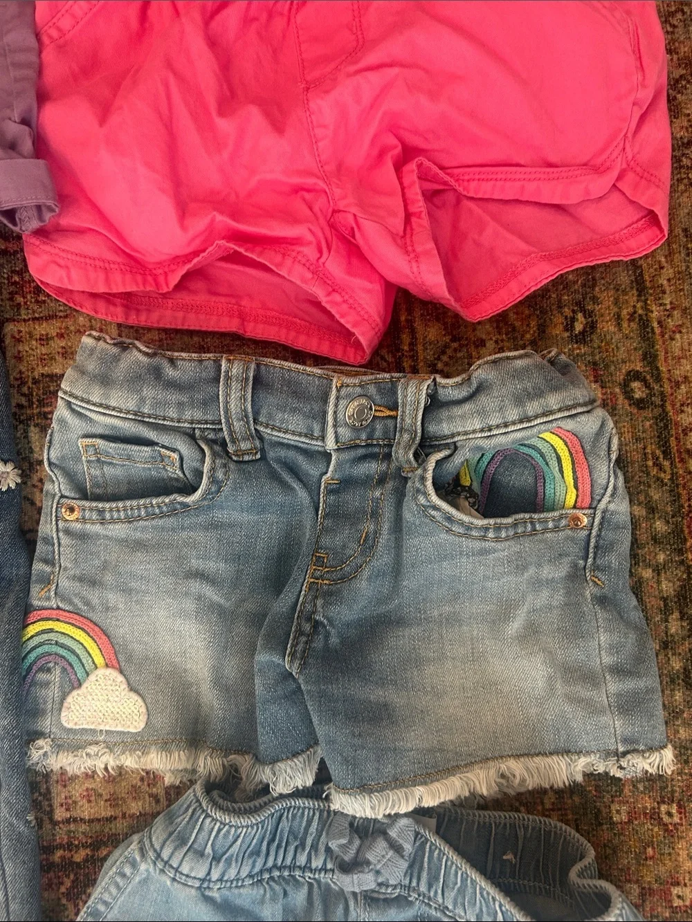 Girls Denim & Shorts- Purple, Pink, Blue summer back to school Bundle